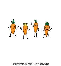 Funny carrot vector design template. 