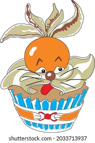 lustige CARROTS in einem Cupcake