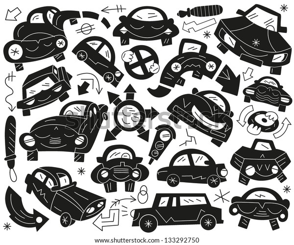 funny cars - doodles\
set