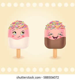 Funny carton ice cream