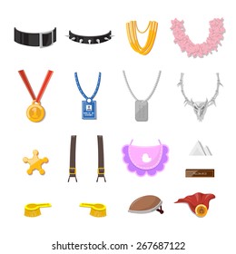 Funny Cartoon Accessory set and object - vector illustration
