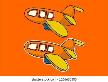 funny cartoon airplane vector