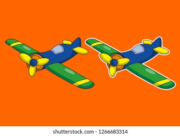 funny cartoon airplane vector
