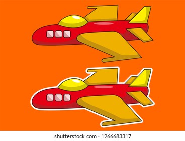 funny cartoon airplane vector