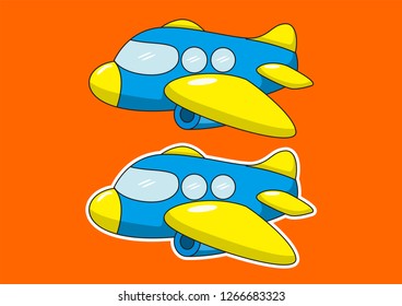funny cartoon airplane vector