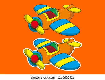 funny cartoon airplane vector