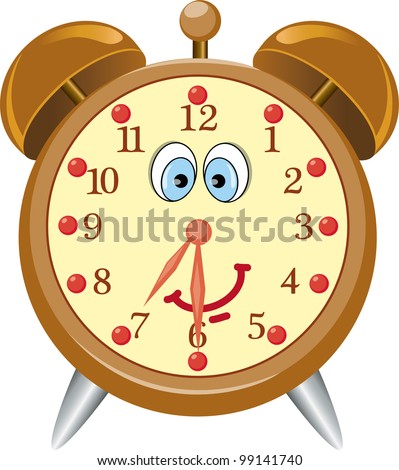 Funny cartoon alarm clock- vector illustration.