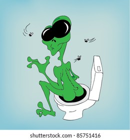 Funny cartoon alien character