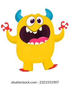 Funny cartoon alien illustration. Vector isolated