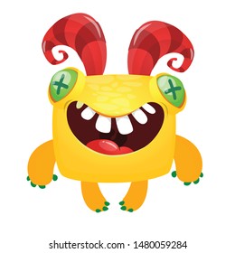 Funny cartoon alien. Vector Halloween illustration