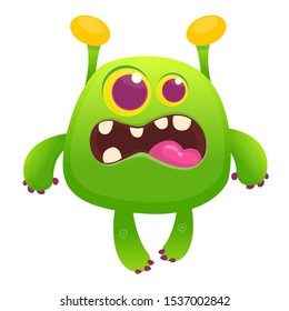 Funny cartoon alien. Vector illustration of cute alien character