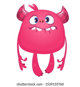 Funny cartoon alien. Vector illustration of cute alien character