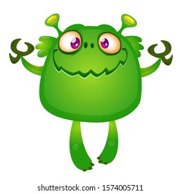 Funny cartoon alien. Vector illustration of cute alien character