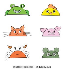 Funny cartoon Animal on a white background Vector illustration
