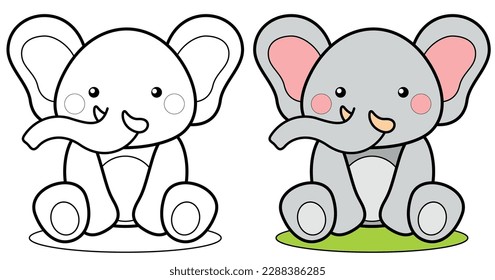 Funny cartoon animals coloring book for children 