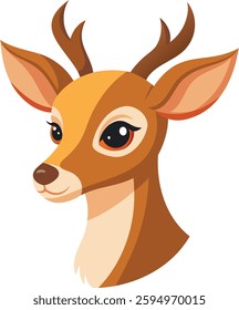 Funny cartoon animals including a deer