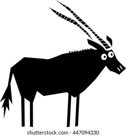 Funny Cartoon Antelope Silhouette Stock Vector (Royalty Free) 447094330 ...