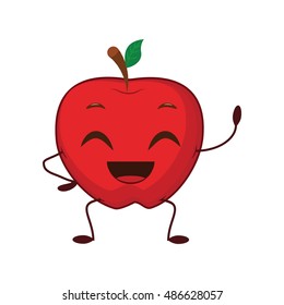 Funny cartoon apple illustration
