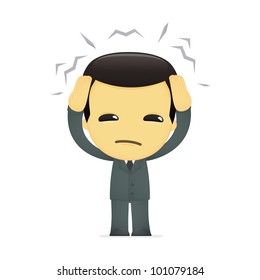 funny cartoon asian businessman in various poses for use in advertising, presentations, brochures, blogs, documents and forms, etc.