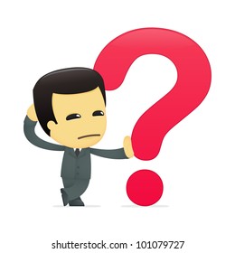 funny cartoon asian businessman in various poses for use in advertising, presentations, brochures, blogs, documents and forms, etc.