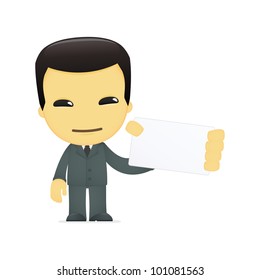 funny cartoon asian businessman in various poses for use in advertising, presentations, brochures, blogs, documents and forms, etc.