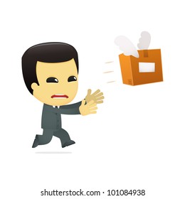 funny cartoon asian businessman in various poses for use in advertising, presentations, brochures, blogs, documents and forms, etc.