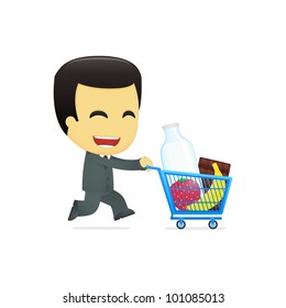 funny cartoon asian businessman in various poses for use in advertising, presentations, brochures, blogs, documents and forms, etc.