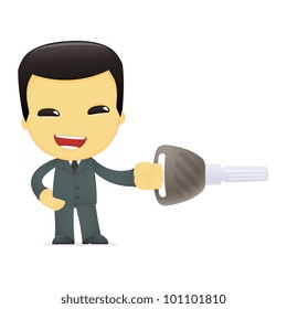 funny cartoon asian businessman in various poses for use in advertising, presentations, brochures, blogs, documents and forms, etc.