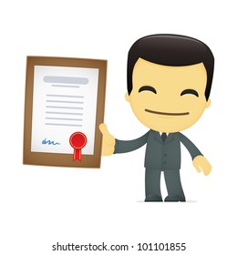 funny cartoon asian businessman in various poses for use in advertising, presentations, brochures, blogs, documents and forms, etc.