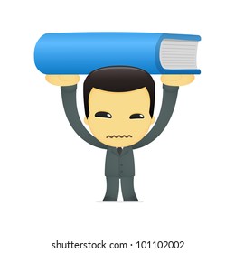 funny cartoon asian businessman in various poses for use in advertising, presentations, brochures, blogs, documents and forms, etc.