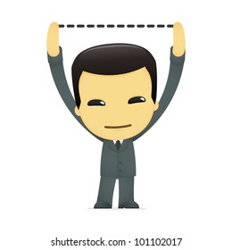 funny cartoon asian businessman in various poses for use in advertising, presentations, brochures, blogs, documents and forms, etc.