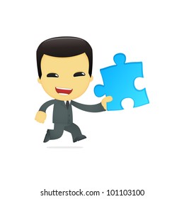 funny cartoon asian businessman in various poses for use in advertising, presentations, brochures, blogs, documents and forms, etc.