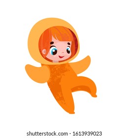 Funny cartoon astronaut. Vector illustration for t-shirt prints, greeting cards, parties, posters, stickers or decor