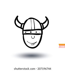 funny cartoon avatar icon, vector.