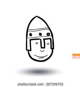 funny cartoon avatar icon, vector.