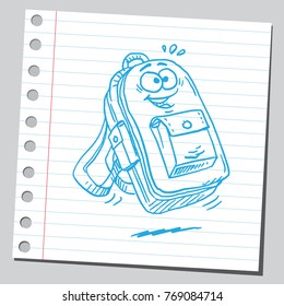 Funny cartoon backpack