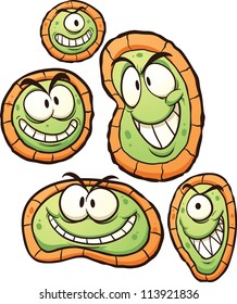 Funny Cartoon Bakterien. Vektorgrafik mit einfachen Farbverläufen. Alles in einer einzigen Schicht.