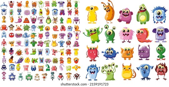 Funny cartoon bacteria and virus vector