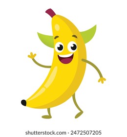 Funny Cartoon Banana Character: Vector Illustration