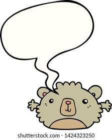 oso gracioso de caricatura con burbuja de habla