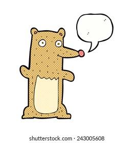 funny cartoon bear with speech bubble
