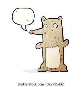 lustiger Cartoon-Bär mit Sprachblase