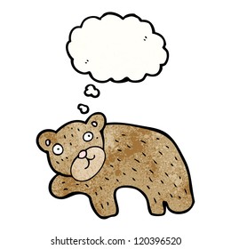 oso gracioso de caricatura con burbuja de pensamiento
