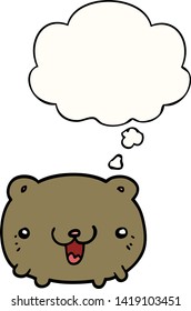 funny cartoon bear with thought bubble