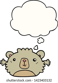 funny cartoon bear with thought bubble
