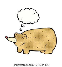 funny cartoon bear with thought bubble