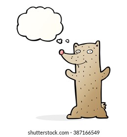 funny cartoon bear with thought bubble