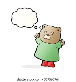 funny cartoon bear with thought bubble