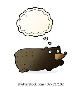 funny cartoon bear with thought bubble