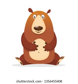 Funny cartoon bear. Vector illustration